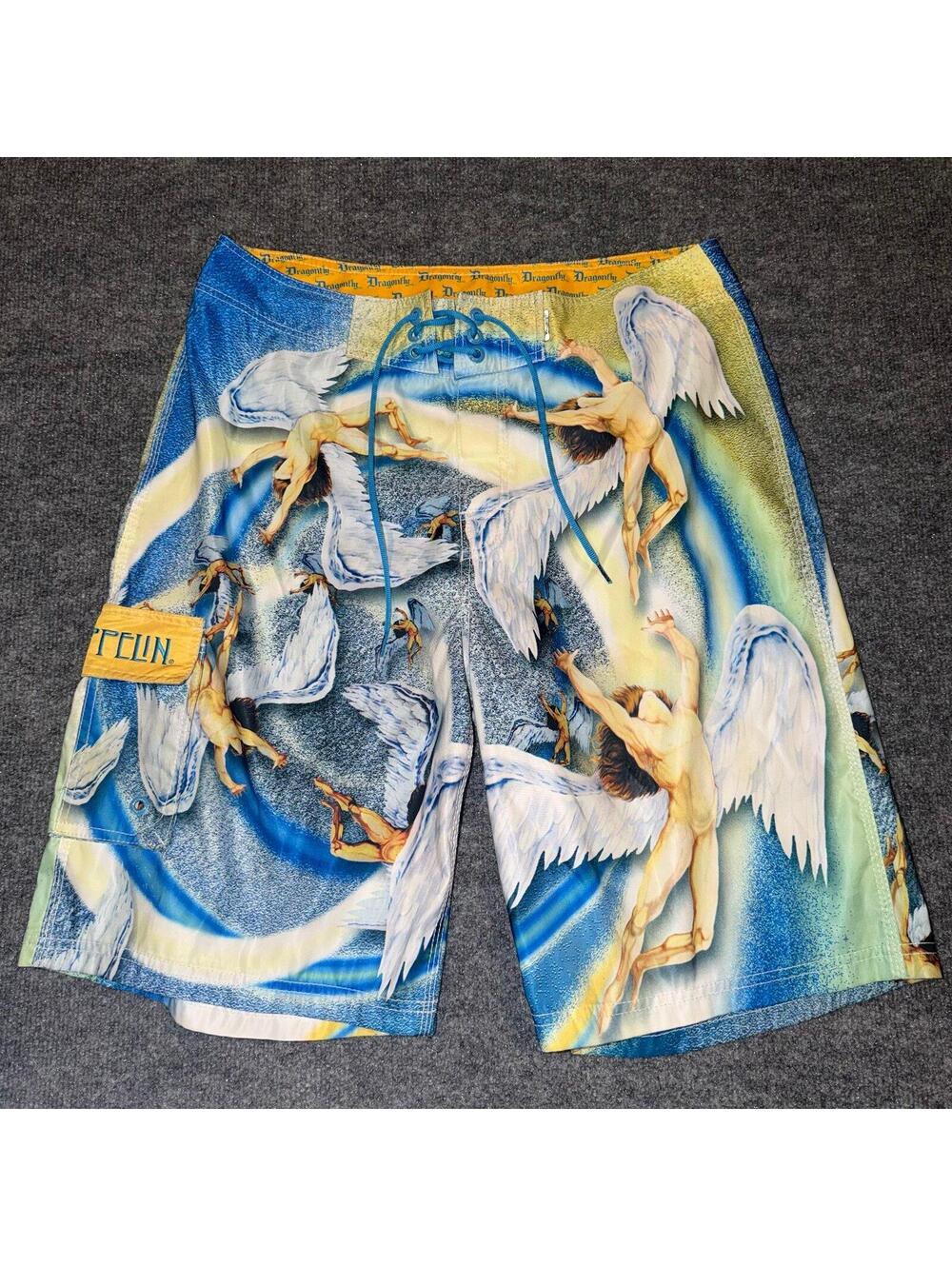 LEDZEPPELIN Dragonfly Surf Board Shorts Mens MD VTG Y2K 90s Rare